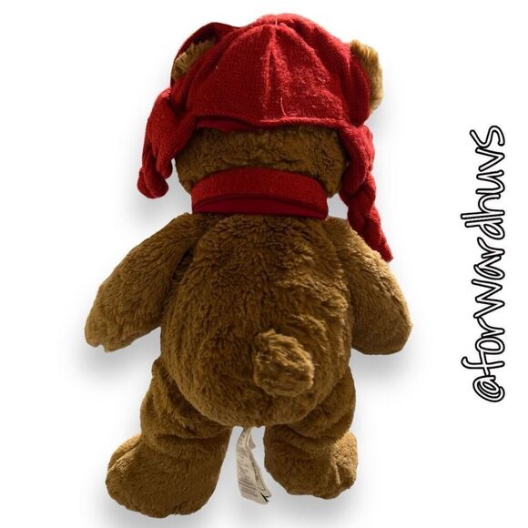 2010 Plush Brown Teddy Bear with Hat & Scarf - Picture 6 of 10